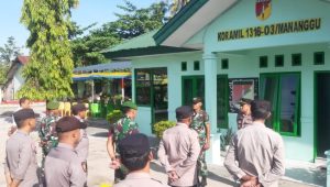 Perkuat Sinergitas, TNI-Polri di Mananggu Gelar Apel Bersama