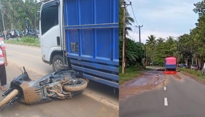 Pengendara Motor Tewas Usai Tergelincir dan Ditabrak Truk di Boalemo