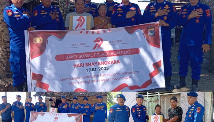 Satuan Polair Polres Boalemo Bagikan Sembako untuk Nelayan Pesisir