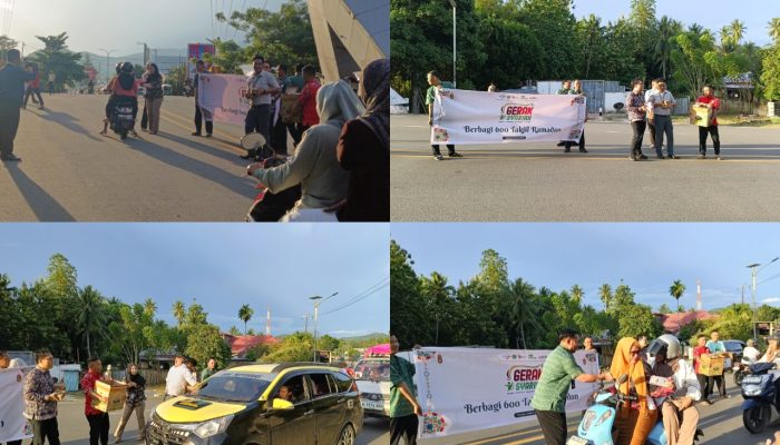 OJK SulutGo Kolaborasi dengan Mitra Keuangan Bagikan 600 Paket Takjil di Boalemo