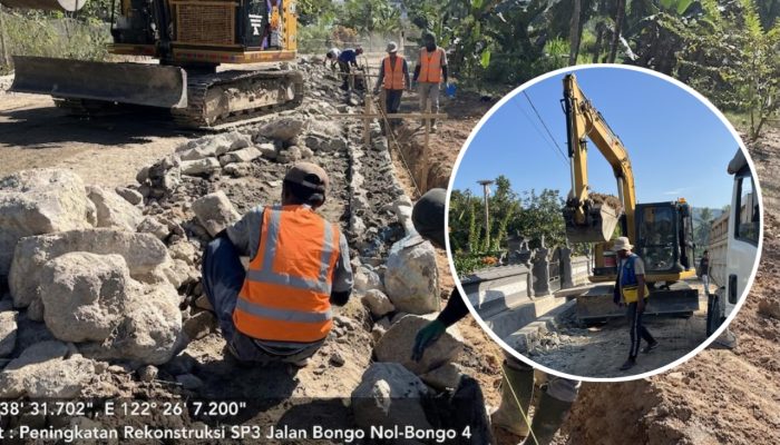 Rp8,52 Miliar Digelontorkan, Jalan Bongo Nol-Bongo IV Mulai Direkonstruksi